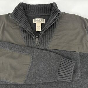 Duluth Trading Co Mens XL Tall Quarter Zip Wool Blend Sweater Gray 44719